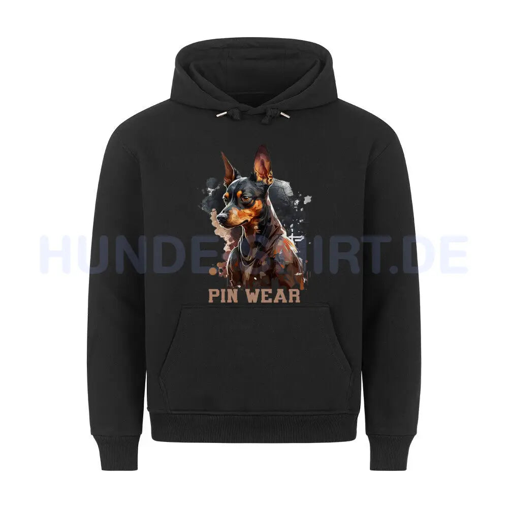 Premium Hoodie "Deutscher Pinscher - PIN WEAR" Schwarz – hunde-shirt.de