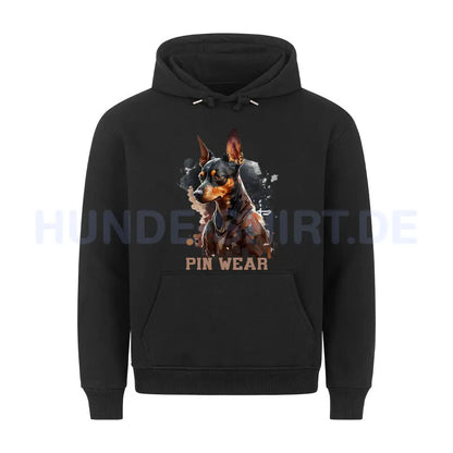 Premium Hoodie "Deutscher Pinscher - PIN WEAR" Schwarz – hunde-shirt.de