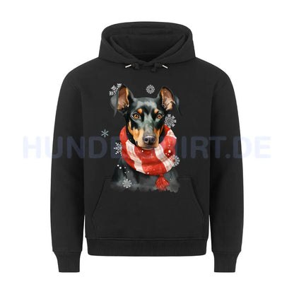 Premium Hoodie "Deutscher Pinscher Winter" Schwarz – hunde-shirt.de