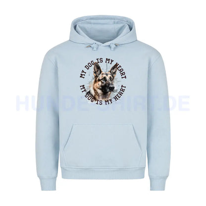 Premium Hoodie "Deutscher Schäferhund HEART" Babyblau – hunde-shirt.de