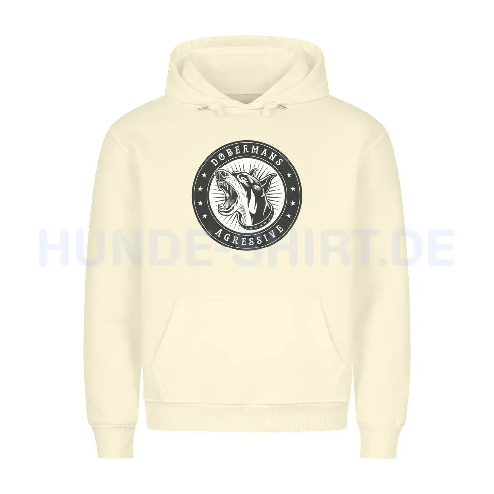 Premium Hoodie "Dobermann - Agressive" Beige – hunde-shirt.de