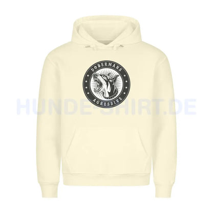 Premium Hoodie "Dobermann - Agressive" Beige – hunde-shirt.de