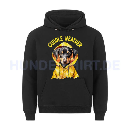 Premium Hoodie "Dobermann - Cuddle Weather" Schwarz – hunde-shirt.de