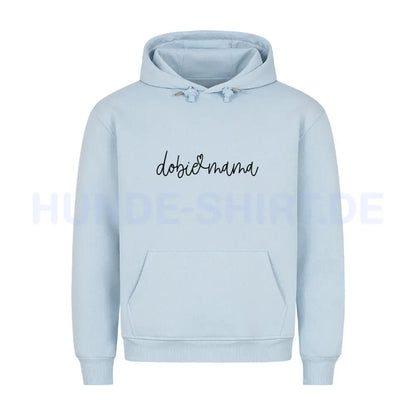 Premium Hoodie "Dobermann dobie mama" Babyblau – hunde-shirt.de