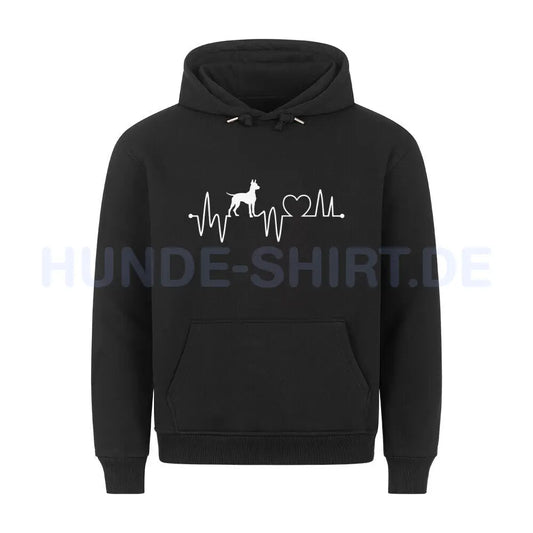 Premium Hoodie "Dobermann - Heartbeat" Schwarz – hunde-shirt.de