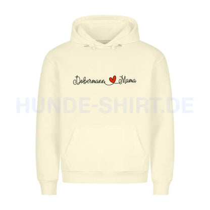 Premium Hoodie "Dobermann - Mama" Beige – hunde-shirt.de