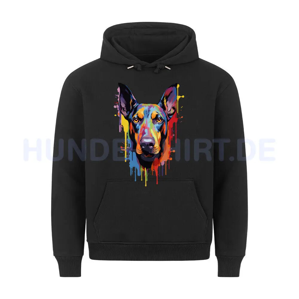 Premium Hoodie "Dobermann Paint" Schwarz – hunde-shirt.de