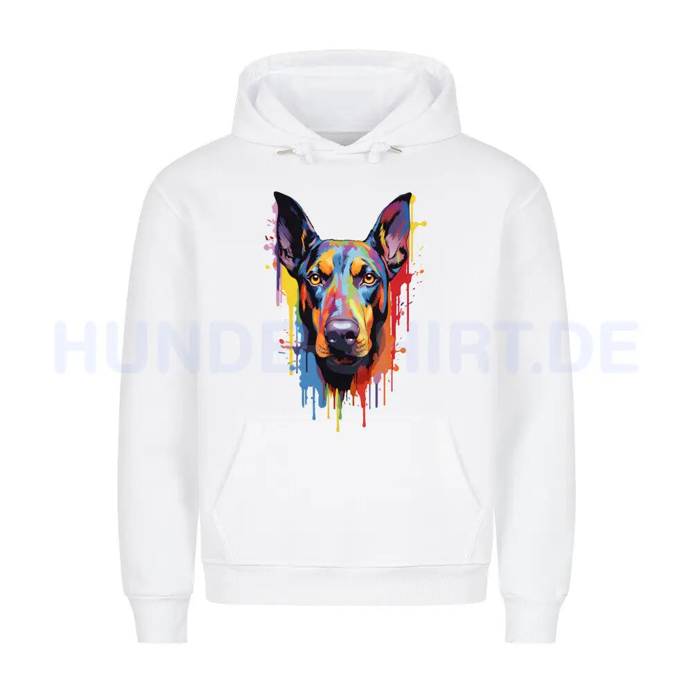 Premium Hoodie "Dobermann Paint" Weiß – hunde-shirt.de