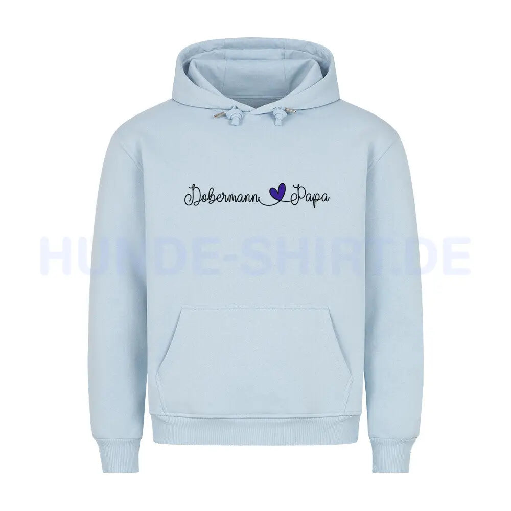 Premium Hoodie "Dobermann - Papa" Babyblau – hunde-shirt.de