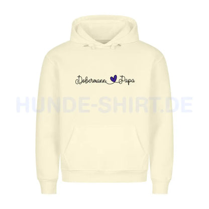 Premium Hoodie "Dobermann - Papa" Beige – hunde-shirt.de