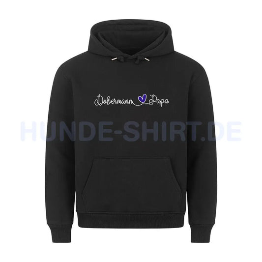 Premium Hoodie "Dobermann - Papa" Schwarz – hunde-shirt.de