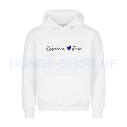 Premium Hoodie "Dobermann - Papa" Weiß – hunde-shirt.de