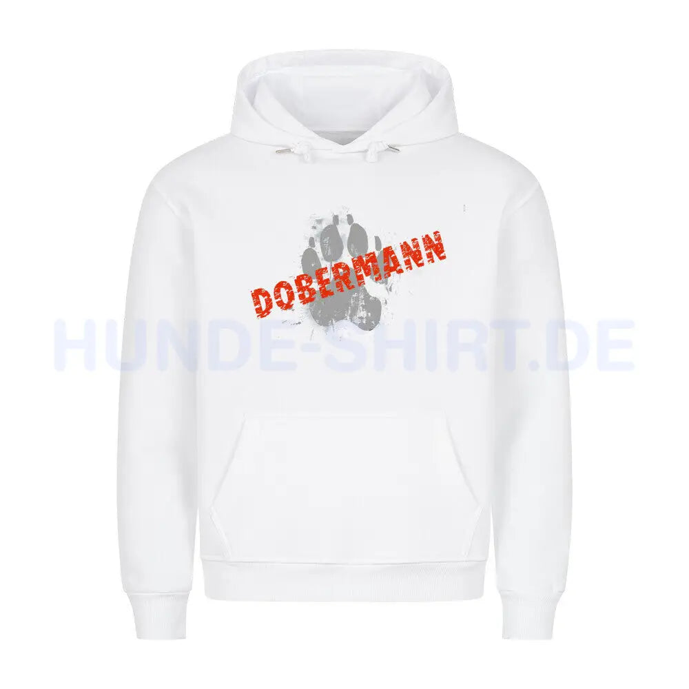 Premium Hoodie "Dobermann - PAW" Weiß – hunde-shirt.de