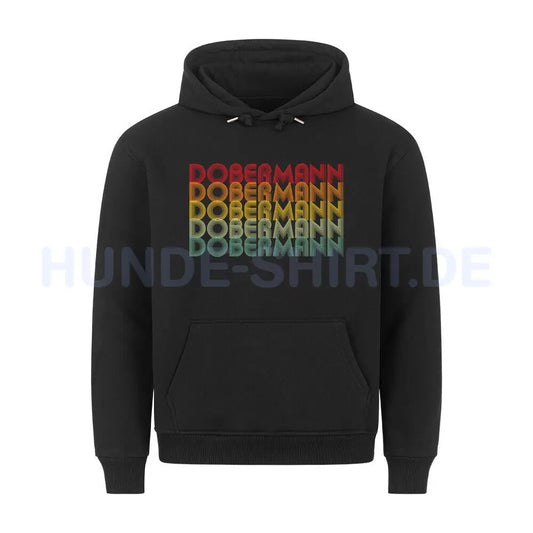 Premium Hoodie "Dobermann - RETRO" Schwarz – hunde-shirt.de