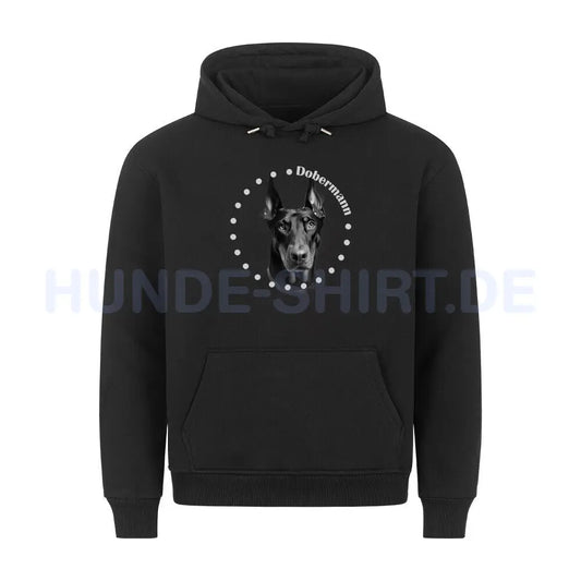 Premium Hoodie "Dobermann Rounded" Schwarz – hunde-shirt.de