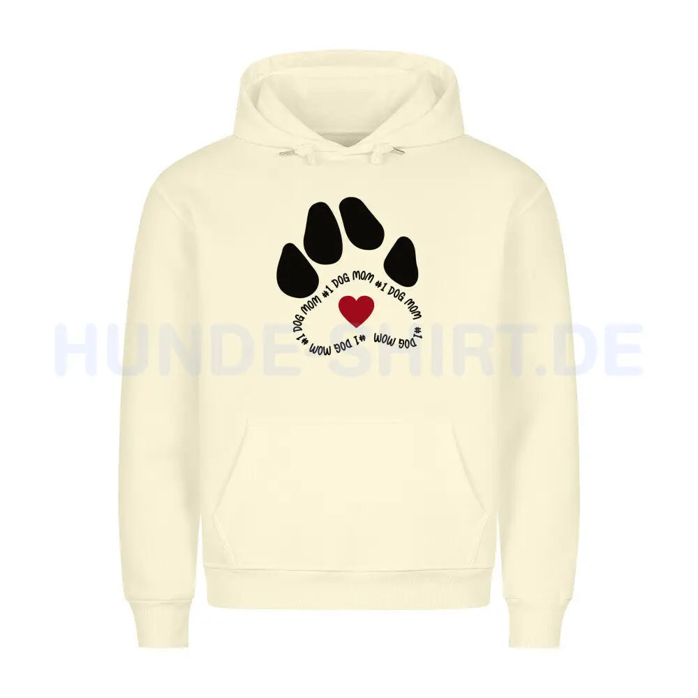 Premium Hoodie "Dog MOM #1" Beige – hunde-shirt.de