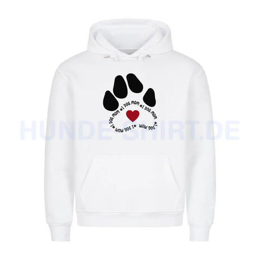 Premium Hoodie "Dog MOM #1" Weiß – hunde-shirt.de