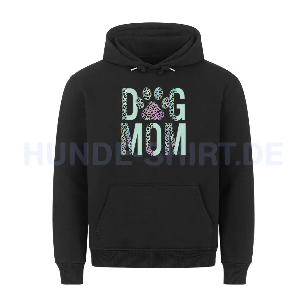 Premium Hoodie "DOG MOM Leo" Schwarz – hunde-shirt.de