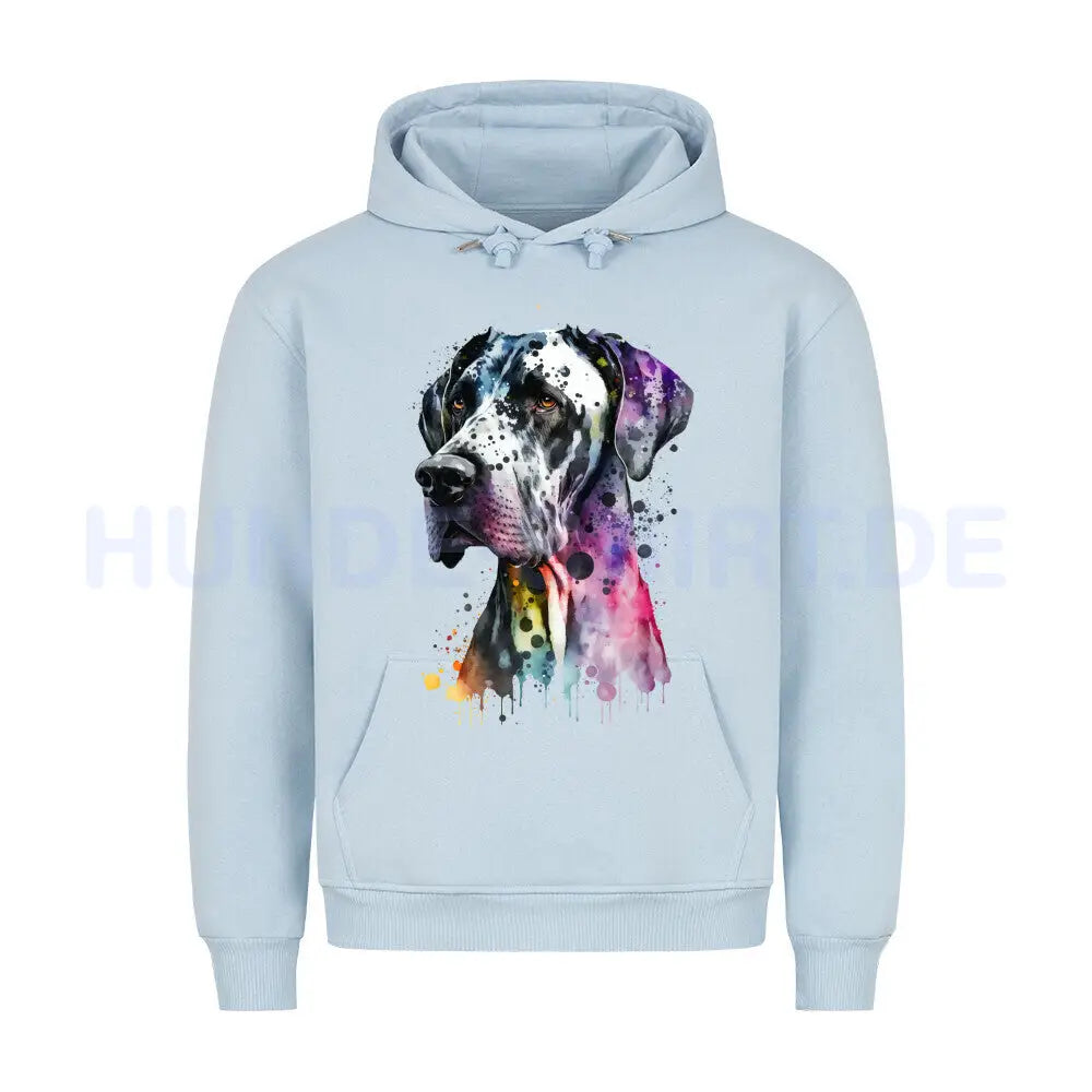 Premium Hoodie "Dogge Paint" Babyblau – hunde-shirt.de