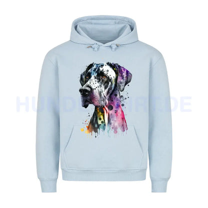 Premium Hoodie "Dogge Paint" Babyblau – hunde-shirt.de