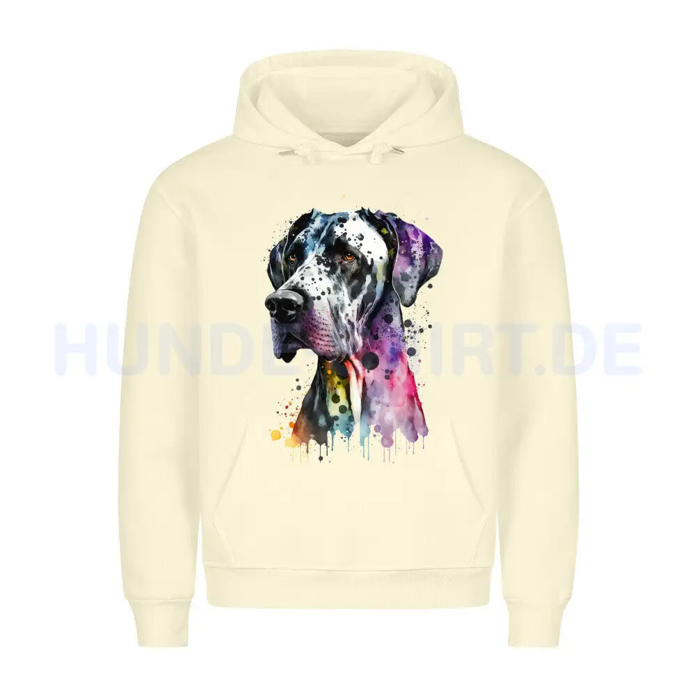 Premium Hoodie "Dogge Paint" Beige – hunde-shirt.de