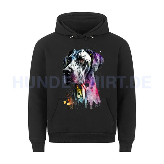 Premium Hoodie "Dogge Paint" Schwarz – hunde-shirt.de