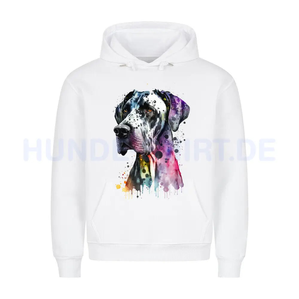 Premium Hoodie "Dogge Paint" Weiß – hunde-shirt.de