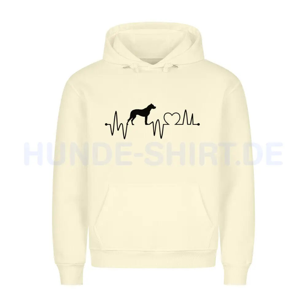 Premium Hoodie "Dogo Argentino - Heartbeat" Beige – hunde-shirt.de