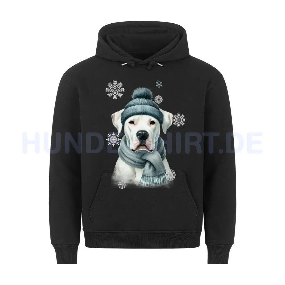 Premium Hoodie "Dogo Argentino Winter" Schwarz – hunde-shirt.de