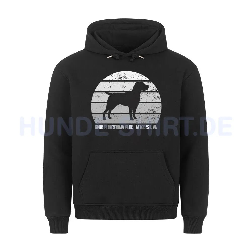 Premium Hoodie "Drahthaar Vizsla" Schwarz – hunde-shirt.de