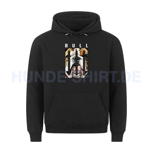 Premium Hoodie "English Bulldog - Face" Schwarz – hunde-shirt.de