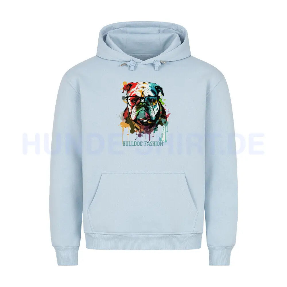 Premium Hoodie "English Bulldog - Fashion" Babyblau – hunde-shirt.de