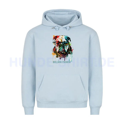 Premium Hoodie "English Bulldog - Fashion" Babyblau – hunde-shirt.de