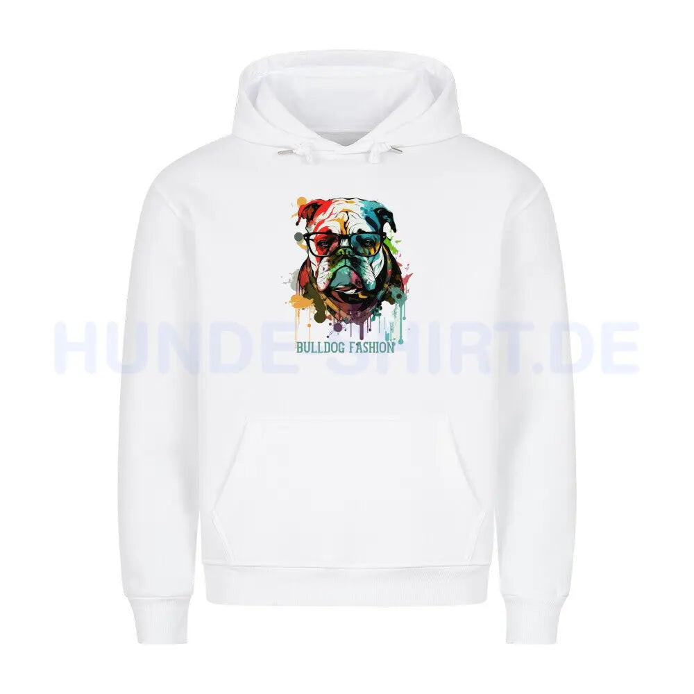 Premium Hoodie "English Bulldog - Fashion" Weiß – hunde-shirt.de