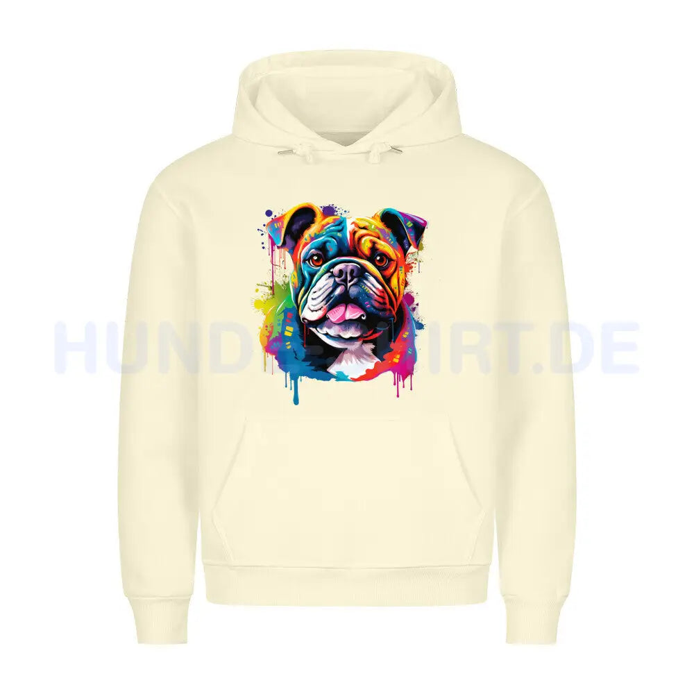 Premium Hoodie "English Bulldog Paint" Beige – hunde-shirt.de