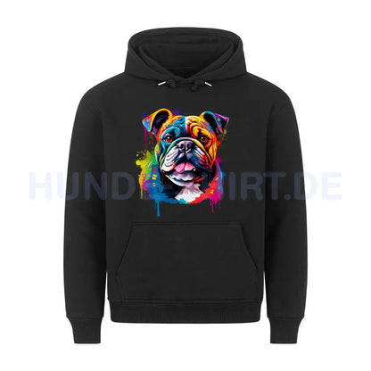 Premium Hoodie "English Bulldog Paint" Schwarz – hunde-shirt.de