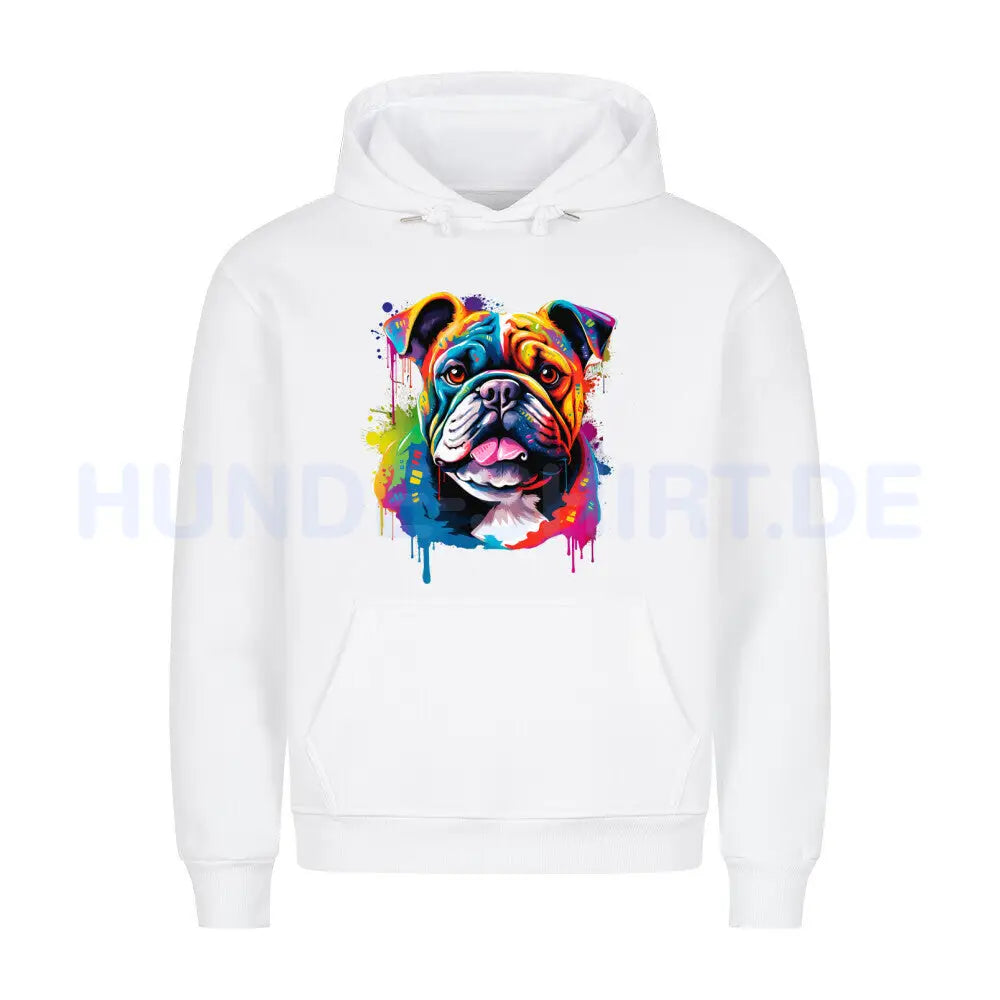 Premium Hoodie "English Bulldog Paint" Weiß – hunde-shirt.de