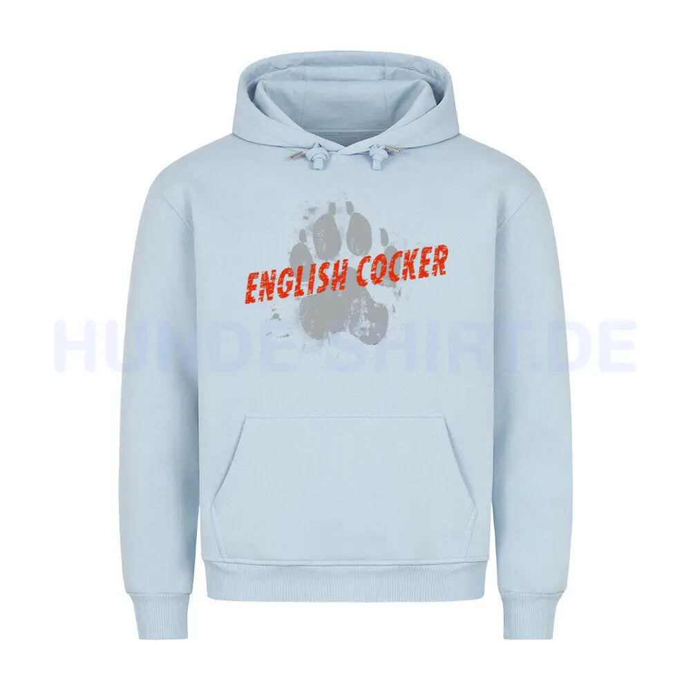 Premium Hoodie "English Cocker - PAW" Babyblau – hunde-shirt.de