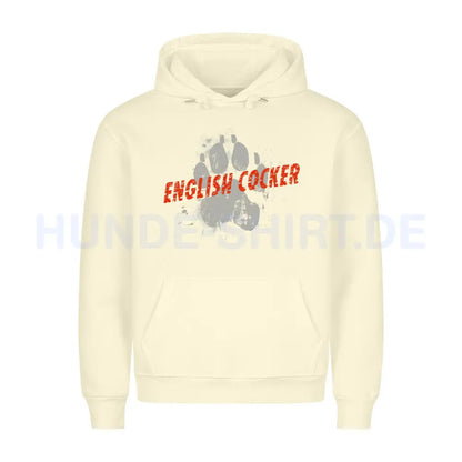 Premium Hoodie "English Cocker - PAW" Beige – hunde-shirt.de