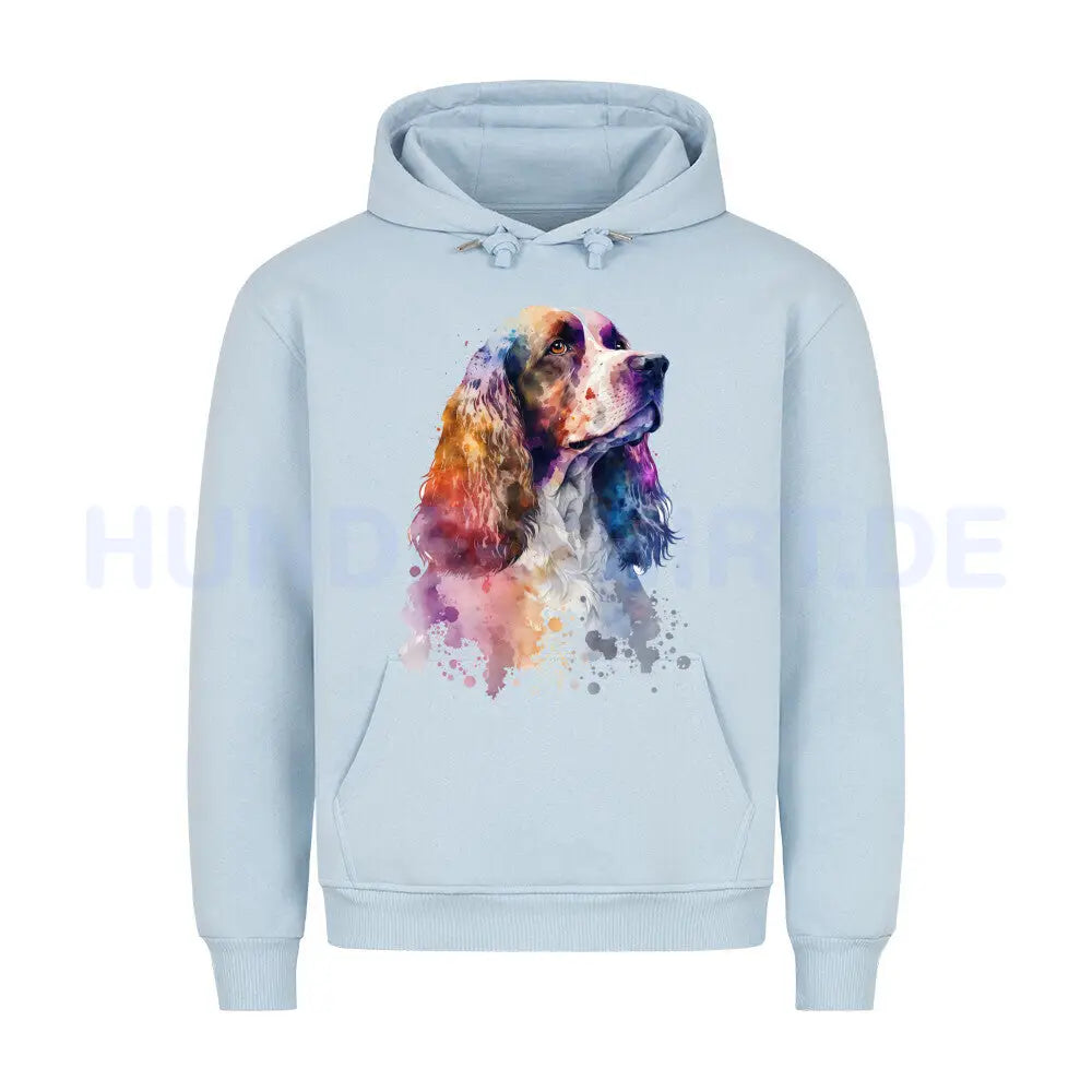 Premium Hoodie "English Cocker Spaniel Paint" Babyblau – hunde-shirt.de