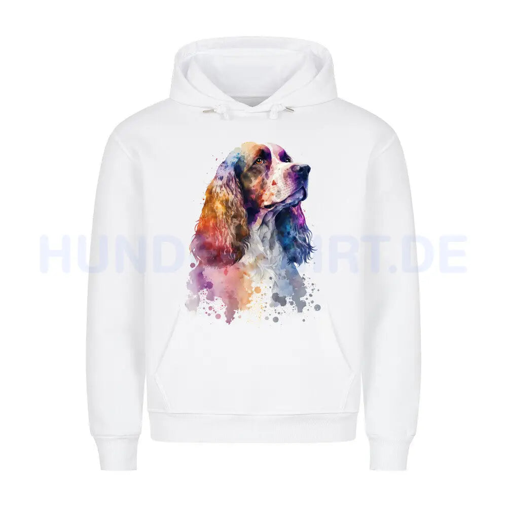 Premium Hoodie "English Cocker Spaniel Paint" Weiß – hunde-shirt.de