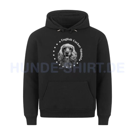 Premium Hoodie "English Cocker Spaniel Rounded" Schwarz – hunde-shirt.de