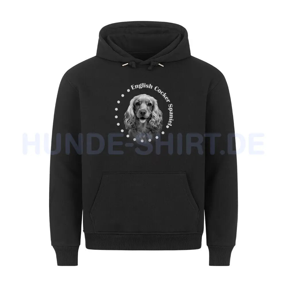 Premium Hoodie "English Cocker Spaniel Rounded" Schwarz – hunde-shirt.de