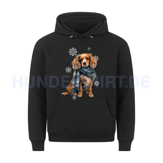 Premium Hoodie "English Cocker Spaniel Winter" Schwarz – hunde-shirt.de