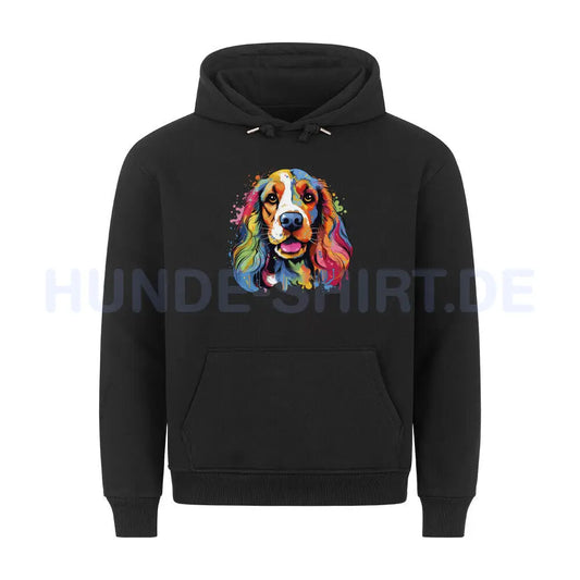 Premium Hoodie "English Cocker - Splash" Schwarz – hunde-shirt.de