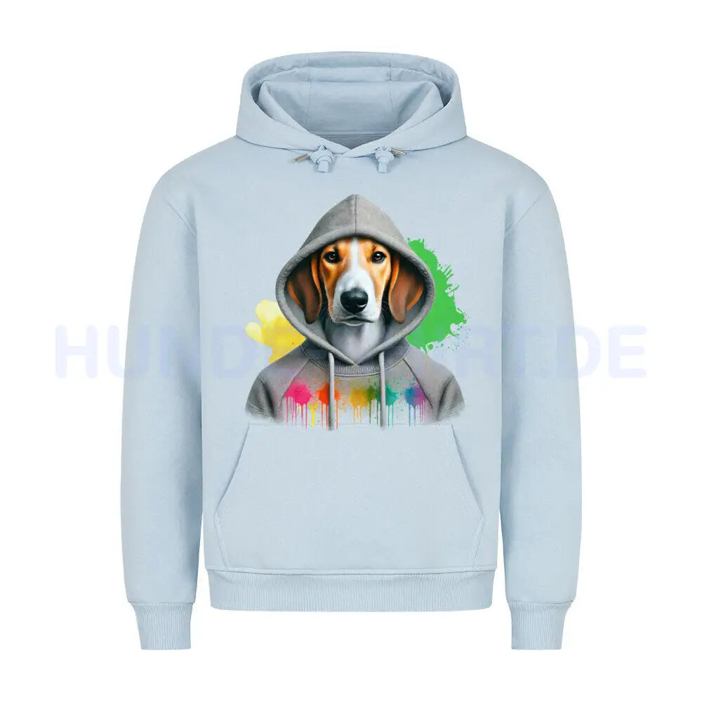 Premium Hoodie "English Foxhound Hooded" Babyblau – hunde-shirt.de