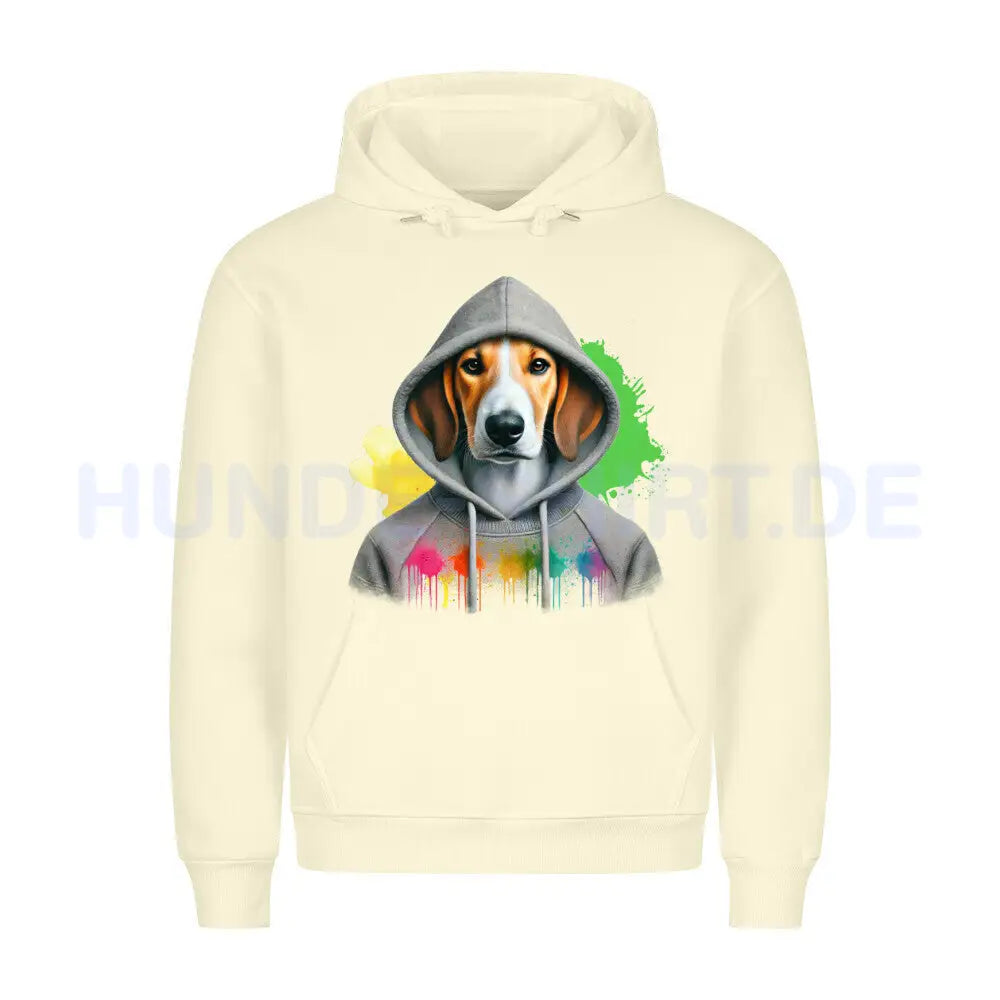 Premium Hoodie "English Foxhound Hooded" Beige – hunde-shirt.de