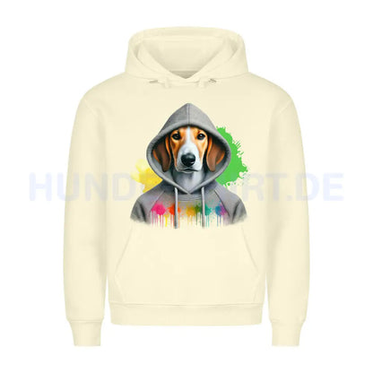 Premium Hoodie "English Foxhound Hooded" Beige – hunde-shirt.de