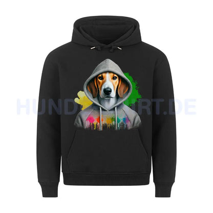 Premium Hoodie "English Foxhound Hooded" Schwarz – hunde-shirt.de