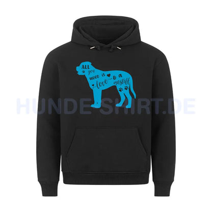 Premium Hoodie "English Mastiff - Mastiff Blue" Schwarz – hunde-shirt.de